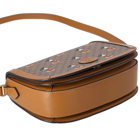 GUCCI x Disney GG Supreme Shoulder Bag 602694 Khaki Brown Multi PVC Leather - Picture 7 of 8